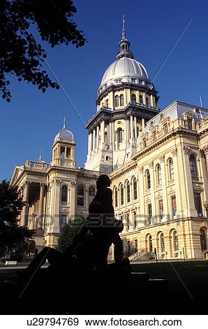 Stock Photo -  Springfield, capitol, State Capitol, Statehouse, IL, Illinois, The Illinois State Capitol building in the capital city of Springfield, Illinois. . Fotosearch