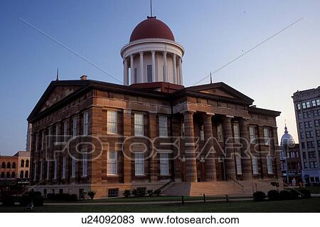 Stock Image -  Springfield, IL, Illinois, The Old State Capitol building in Springfield, Illinois is the site of Lincoln's House Divided speech. . Fotosearch