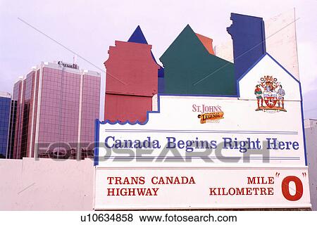 St. John's, Trans Canada Highway, Newfoundland, NF, Canada, Mile 0 of the Trans Canada Highway in St. John's. Canada Begins Here. View Large Photo Image Stock Photo - St. John's, Trans Canada Highway, Newfoundland, NF, Canada, Mile 0 of the Trans Canada Highway in St. John's. Canada Begins Here.. Fotosearch