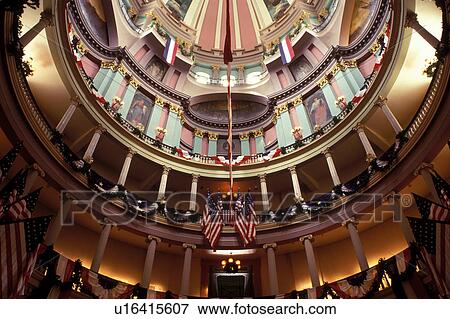 Stock Photo -  St. Louis, courthouse, dome, MO, Missouri, Interior view of the Rotunda in the Old Courthouse. Jefferson National Expansion Memorial.. Fotosearch
