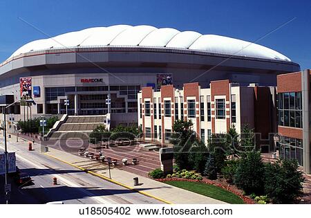Stock Image -  stadium, Indianapolis, IN, Indiana, RCA Dome (NFL) home of the Indianapolis Colts in downtown Indianapolis.. Fotosearch
