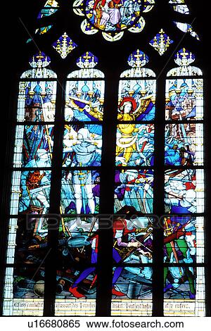 stained glass window, church, France, Orleans, Loire Valley, Europe, Loire Castle Region, Loiret, Centre, Stained-glass window inside the Cathedrale Sainte-Croix tells the story of Joan of Arc (Jeanne d' Arc). View Large Photo Image Stock Photography - stained glass window, church, France, Orleans, Loire Valley, Europe, Loire Castle Region, Loiret, Centre, Stained-glass window inside the Cathedrale Sainte-Croix tells the story of Joan of Arc (Jeanne d' Arc).. Fotosearch