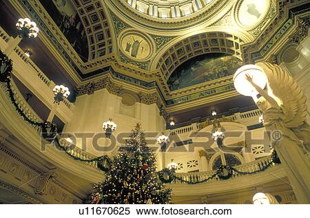 State Capitol, Pennsylvania, State House, Harrisburg, PA, A beautiful Christmas tree decorates The Capitol Rotunda inside The Pennsylvania State Capitol Building in the capital city of Harrisburg. View Large Photo Image Stock Photography - State Capitol, Pennsylvania, State House, Harrisburg, PA, A beautiful Christmas tree decorates The Capitol Rotunda inside The Pennsylvania State Capitol Building in the capital city of Harrisburg.. Fotosearch