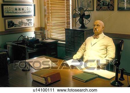 Stock Image -  State Capitol, Phoenix, State House, Arizona, AZ, A wax figure of the Governor Hunt the first governor of Arizona in his office inside the Arizona State Capitol Museum in the capital city of Phoenix. . Fotosearch