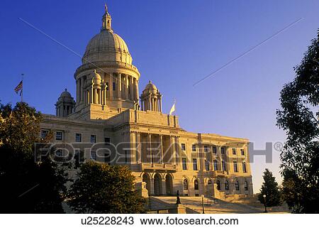 Stock Image -  State Capitol, Providence, State House, Rhode Island, RI, The Rhode Island State House in the Capital City of Providence in the autumn.. Fotosearch