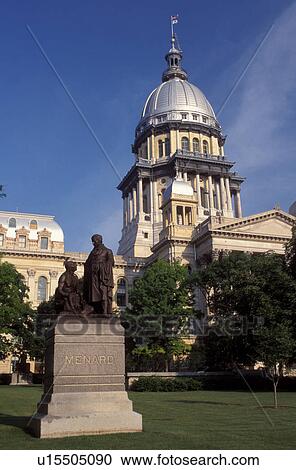 Stock Image -  State Capitol, Springfield, capitol, Statehouse, IL, Illinois, The Illinois State Capitol building in the capital city of Springfield, Illinois. . Fotosearch