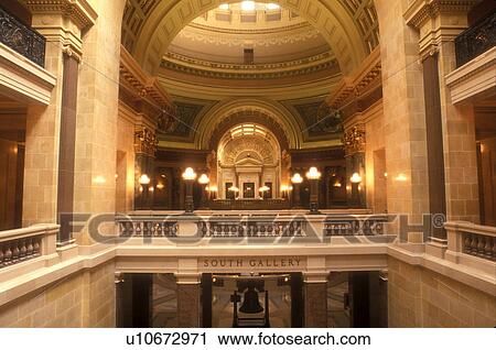 Stock Image -  State Capitol, State House, Madison, WI, Wisconsin, Interior of the Wisconsin State Capitol in the Capital City of Madison.. Fotosearch