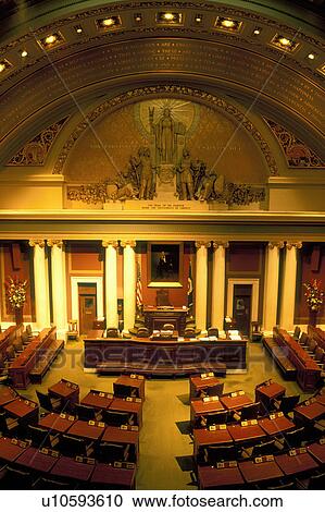 Stock Image -  State Capitol, State House, St. Paul, MN, Minnesota, Twin Cities, House of Representatives inside The Minnesota State Capitol Building in the Capital City of Saint Paul. . Fotosearch