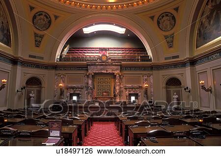 Stock Photograph -  State Capitol, State House, St. Paul, MN, Minnesota, Twin Cities, The Senate Chamber inside The Minnesota State Capitol Building in the Capital City of Saint Paul. . Fotosearch