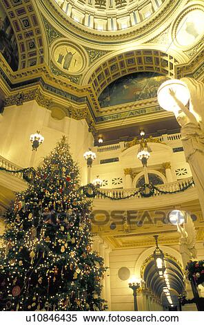 State Capitol, State House, Harrisburg, PA, Pennsylvania, A beautiful Christmas tree decorates The Capitol Rotunda inside The Pennsylvania State Capitol Building in the capital city of Harrisburg. View Large Photo Image Stock Photography - State Capitol, State House, Harrisburg, PA, Pennsylvania, A beautiful Christmas tree decorates The Capitol Rotunda inside The Pennsylvania State Capitol Building in the capital city of Harrisburg.. Fotosearch