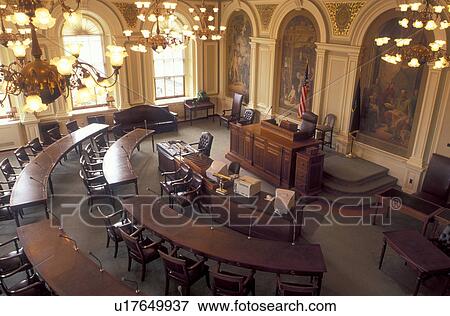 Stock Photo -  State House, Concord, State Capitol, NH, New Hampshire, The Senate Chamber inside The New Hampshire State House in the capital city of Concord.. Fotosearch