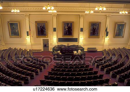Stock Photograph -  State House, Concord, State Capitol, NH, New Hampshire, The House of Representatives inside The New Hampshire State House in the capital city of Concord.. Fotosearch