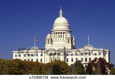 Picture -  State House, Providence, RI, State Capitol, Rhode Island, The Rhode Island State House in the Capital City of Providence in the autumn.. Fotosearch