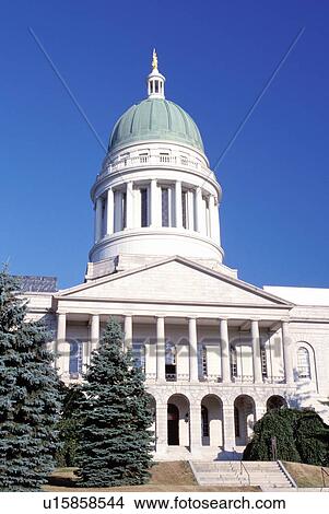 Picture -  State House, state capitol, Augusta, Maine, ME, The State House in Augusta. . Fotosearch