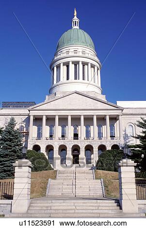 Stock Image -  State House, State Capitol, Augusta, Maine, ME, The State House in Augusta. . Fotosearch