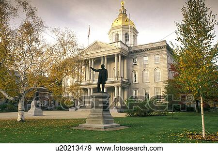 Stock Photo -  State House, State Capitol, Concord, NH, New Hampshire, The New Hampshire State House in the capital city of Concord in the autumn.. Fotosearch