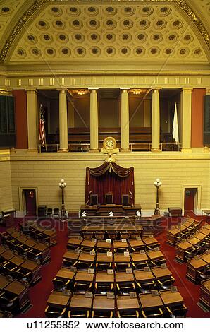 Stock Image -  State House, State Capitol, Providence, Rhode Island, RI, The House of Representatives inside of The Rhode Island State House in the Capital City of Providence.. Fotosearch