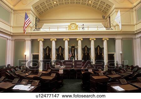 Stock Photo -  State House, State Capitol, Providence, Rhode Island, RI, The Senate Chamber inside of The Rhode Island State House in the Capital City of Providence.. Fotosearch