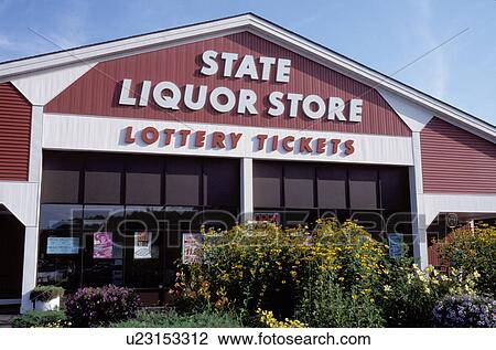 Stock Image -  State Liquor Store on the interstate, New Hampshire. Fotosearch