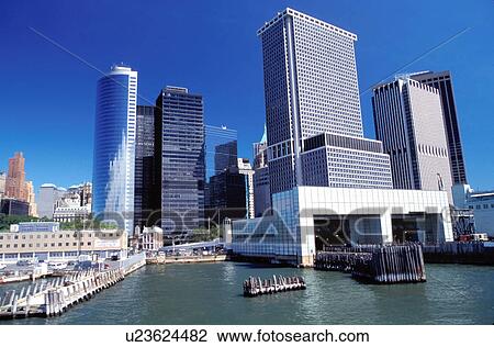 Staten Island Ferry Terminal, Manhattan, skyline, New York City, New York, New York Harbor. View Large Photo Image Stock Image - Staten Island Ferry Terminal, Manhattan, skyline, New York City, New York, New York Harbor.. Fotosearch