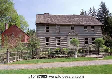 Stock Image -  Stockbridge, Massachusetts, The Berkshires, The Mission House in Stockbridge in the spring.. Fotosearch