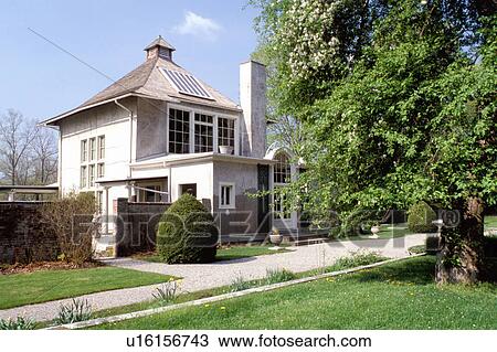Stock Image -  Stockbridge, Massachusetts, The Berkshires, Chesterwood studio and summer home of sculptor Daniel Chester French, A National Trust Historic Site in Stockbridge in the spring.. Fotosearch