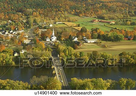 Sunderland, MA, Massachusetts, The Connecticut River Valley, Aerial view of the scenic town of Sunderland along the Connecticut River in the autumn. View Large Photo Image Stock Image - Sunderland, MA, Massachusetts, The Connecticut River Valley, Aerial view of the scenic town of Sunderland along the Connecticut River in the autumn.. Fotosearch