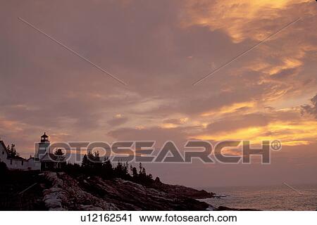 sunrise, sunset, lighthouse, Maine, Pemaquid Point, Bristol, ME, Pemaquid Head Light at sunrise along the rocky coastline of the Atlantic Ocean. View Large Photo Image Stock Image - sunrise, sunset, lighthouse, Maine, Pemaquid Point, Bristol, ME, Pemaquid Head Light at sunrise along the rocky coastline of the Atlantic Ocean.. Fotosearch