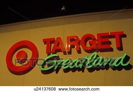 Stock Photo -  Target, Wilmington, DE, Delaware, Entrance to Target retail store in Wilmington in the evening.. Fotosearch
