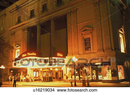 theater, movie palace, Columbus, OH, Ohio, Ohio Theater illuminated at night with neon lights. View Large Photo Image Picture - theater, movie palace, Columbus, OH, Ohio, Ohio Theater illuminated at night with neon lights.. Fotosearch