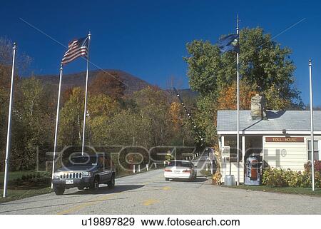 toll house, fall, Manchester, VT, Vermont, Entrance to the Mount Equinox Toll Road in autumn in Manchester. View Large Photo Image Stock Photo - toll house, fall, Manchester, VT, Vermont, Entrance to the Mount Equinox Toll Road in autumn in Manchester.. Fotosearch