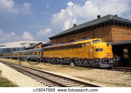 train, Madison, WI, Wisconsin, The Milwaukee Road excursion train stopped at The Depot in Madison. View Large Photo Image Stock Photo - train, Madison, WI, Wisconsin, The Milwaukee Road excursion train stopped at The Depot in Madison.. Fotosearch