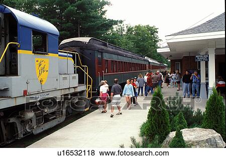 train, Riverside, The Adirondacks, New York, The Upper Hudson River Railroad excursion train. View Large Photo Image Stock Photo - train, Riverside, The Adirondacks, New York, The Upper Hudson River Railroad excursion train. . Fotosearch