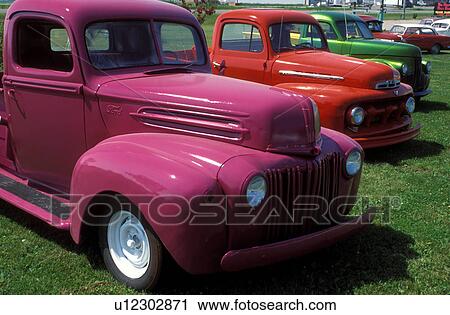 truck, MN, Minnesota, Colorful antique pick-up trucks on display at Lake Park. View Large Photo Image Stock Image - truck, MN, Minnesota, Colorful antique pick-up trucks on display at Lake Park.. Fotosearch