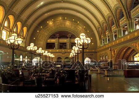 Stock Image -  Union Station, St. Louis, MO, Missouri, Interior view of the Grand Hall in Union Station.. Fotosearch