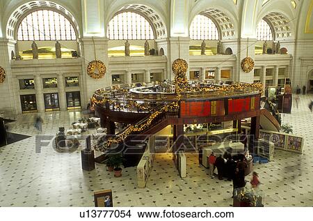 Union Station, Washington, DC, District of Columbia, Interior of Union Station decorated for the Christmas holiday in Washington D. C. View Large Photo Image Picture - Union Station, Washington, DC, District of Columbia, Interior of Union Station decorated for the Christmas holiday in Washington D. C.. Fotosearch