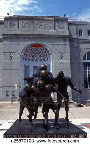 university, college, Lincoln, NE, Nebraska, University of Nebraska, Football statue outside the Memorial Stadium at the University of Nebraska. View Large Photo Image Stock Image - university, college, Lincoln, NE, Nebraska, University of Nebraska, Football statue outside the Memorial Stadium at the University of Nebraska.. Fotosearch