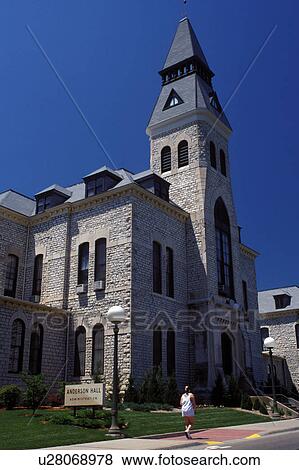 Stock Photo -  university, Manhattan, Flint Hills, KS, Kansas, Administration Building, Anderson Hall, on the campus of Kansas State University. Fotosearch