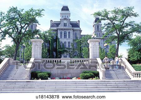 university, Syracuse, NY, New York, Steps leading up to a building on the campus of the University of Syracuse. View Large Photo Image Stock Photo - university, Syracuse, NY, New York, Steps leading up to a building on the campus of the University of Syracuse.. Fotosearch