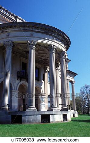 Stock Photo -  Vanderbilt Mansion National Historic Site, Hyde Park, New York, Vanderbilt Mansion an Italian Renaissance-style palace in Hyde Park, New York in the spring. . Fotosearch