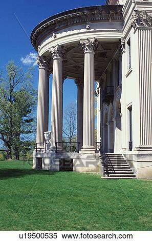Stock Photography -  Vanderbilt Mansion National Historic Site, Hyde Park, New York, Vanderbilt Mansion an Italian Renaissance-style palace in Hyde Park, New York in the spring. . Fotosearch