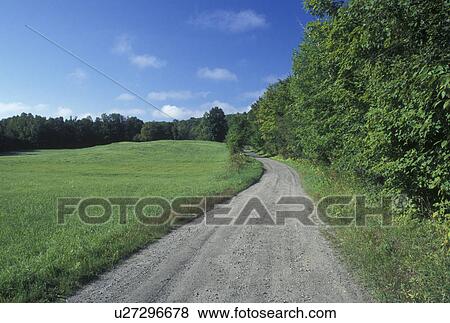 Stock Photo -  Vermont, VT, Country road in Calais . Fotosearch
