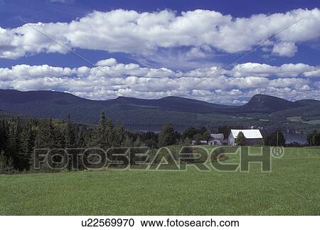 Stock Image -  Vermont, VT, farm, scenic countryside in Westmore.. Fotosearch