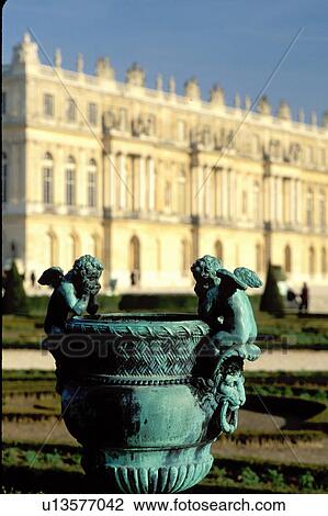 Versailles, palace, France, Ile de France, Yvelines, Paris, Europe, Ornate flower pot in the gardens at Chateau de Versailles. View Large Photo Image Stock Image - Versailles, palace, France, Ile de France, Yvelines, Paris, Europe, Ornate flower pot in the gardens at Chateau de Versailles.. Fotosearch