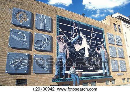 wall mural, OH, Ohio, Steubenville, A wall mural depicting historical scenes is part of Steubenville's City of Murals. View Large Photo Image Stock Image - wall mural, OH, Ohio, Steubenville, A wall mural depicting historical scenes is part of Steubenville's City of Murals.. Fotosearch
