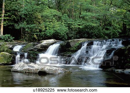 Stock Photography -  waterfall, North Carolina, NC, Slickrock Falls at Slickrock Wilderness. Fotosearch