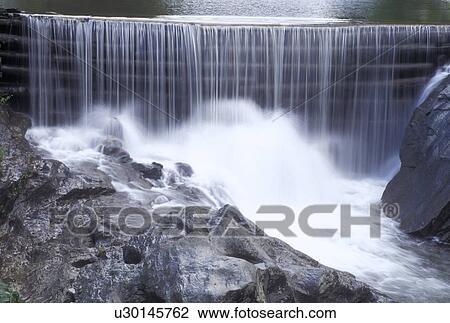 waterfall, Vermont, VT, The Mad River cascades over the waterfall in Warren. View Large Photo Image Stock Image - waterfall, Vermont, VT, The Mad River cascades over the waterfall in Warren. . Fotosearch