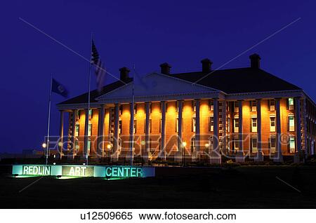 Watertown, SD, South Dakota, Redlin Art Center housed in a Colonial-style building illuminated at night. View Large Photo Image Stock Photography - Watertown, SD, South Dakota, Redlin Art Center housed in a Colonial-style building illuminated at night. . Fotosearch