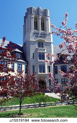 Picture -  West Point, military academy, New York, United States Military Academy, West Point Museum in Olmsted Hall in West Point in the spring.. Fotosearch