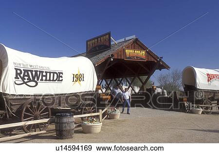 western theme park, Scottsdale, Arizona, Rawhide, AZ, Covered wagons at the entrance to Rawhide a 1880's re-creation of a Western Town in Scottsdale. View Large Photo Image Stock Photo - western theme park, Scottsdale, Arizona, Rawhide, AZ, Covered wagons at the entrance to Rawhide a 1880's re-creation of a Western Town in Scottsdale.. Fotosearch